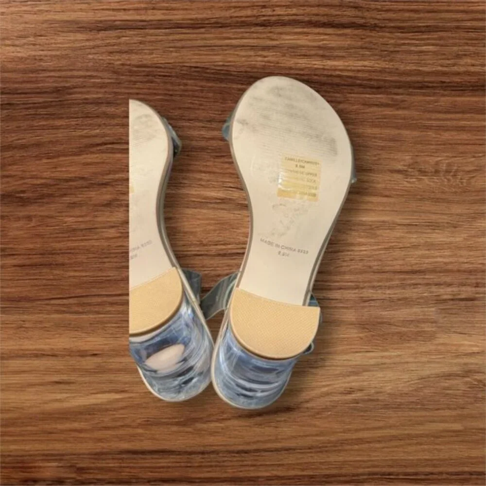 Steve Madden Womens Camille Peep Toe Ankle Strap Sandals,‎ Clear Size 9.5 - Picture 7 of 9